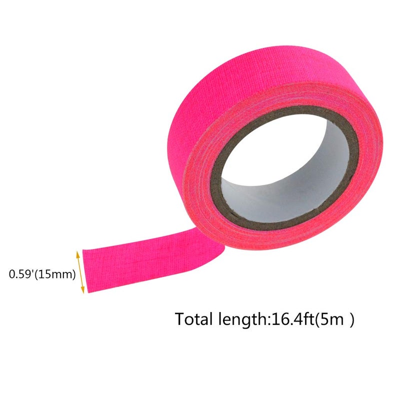 mifengda 12 Pack UV Blacklight Reactive 6 Color Fluorescent Tape Fluorescent Cloth Neon Gaffer Tape Reflective Adhesive Glow in The Dark Tapes, 0.59" x16.4ft Each Roll - Image 4